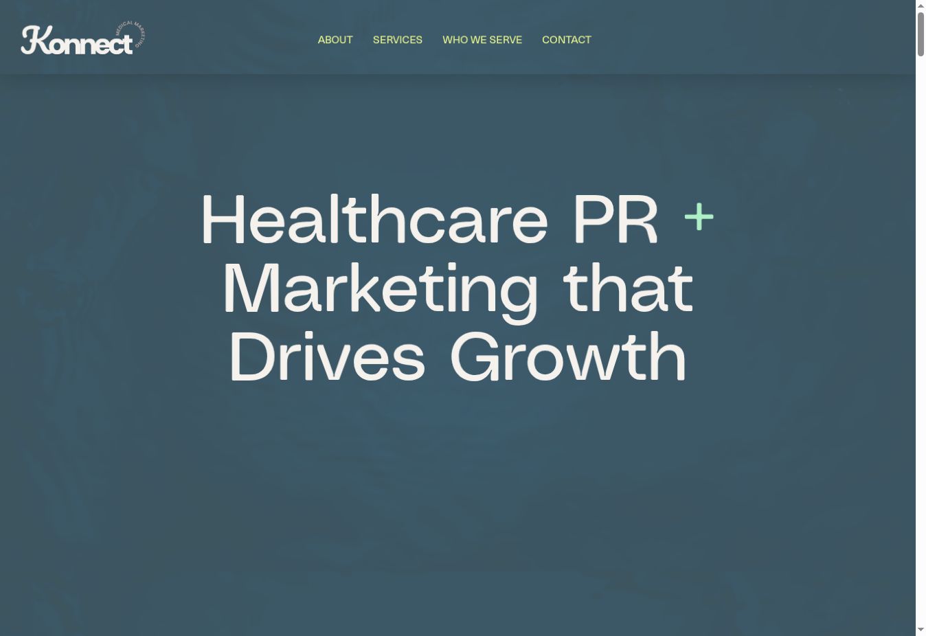 Konnect Medical Marketing homepage design